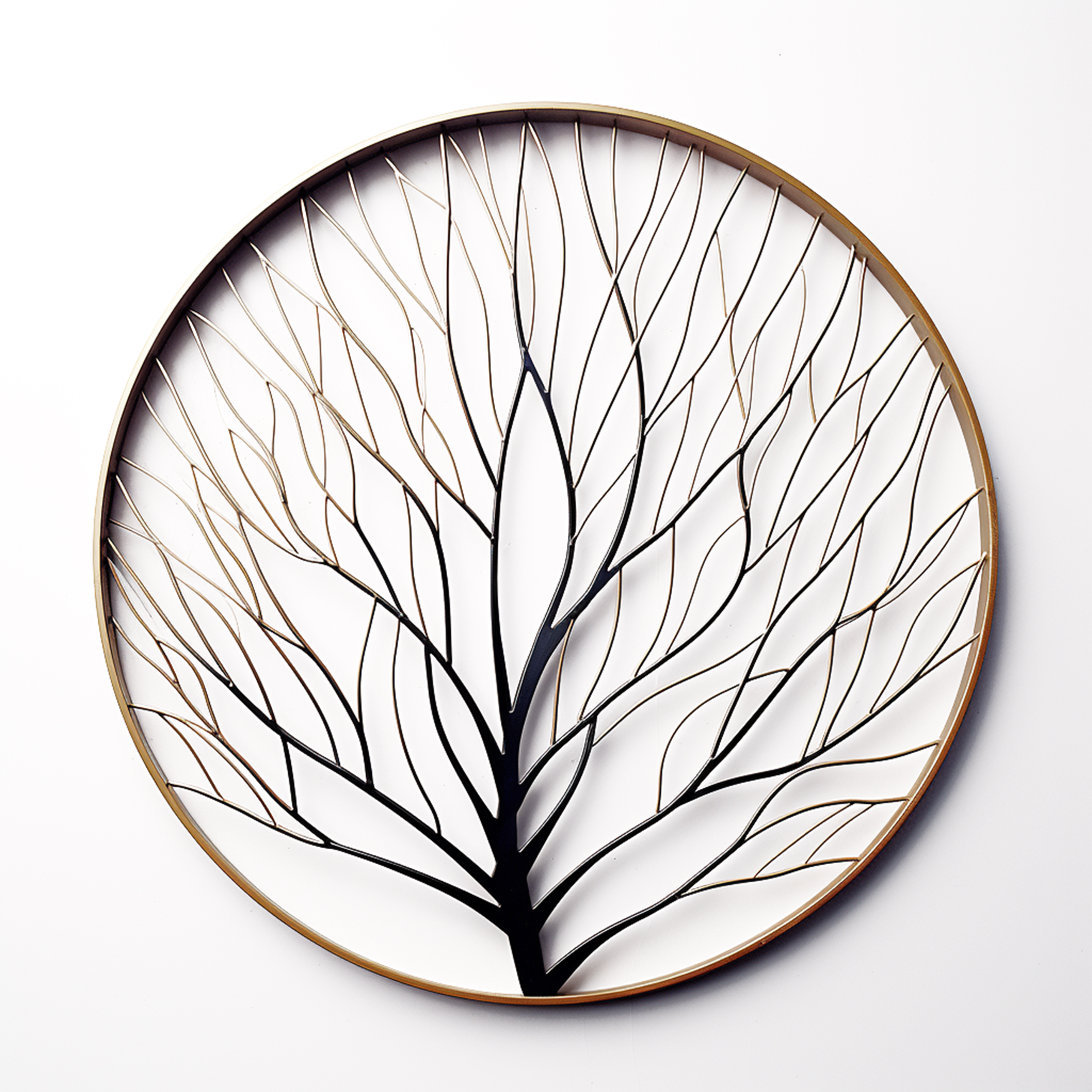 Circular branching metal wall art design concept